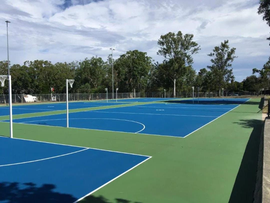 Multi-sport court with new coating