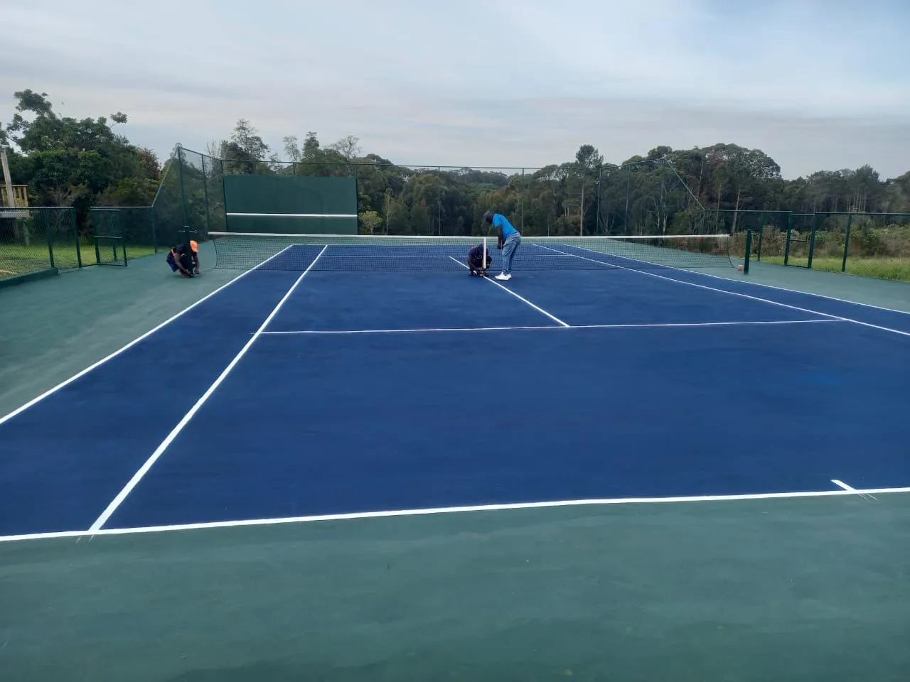 Tennis court line marking
